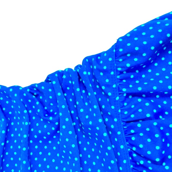 Blue Polkadot One Piece Swimsuit - Picture 4 of 4